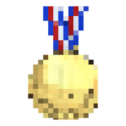 Gold medal pixelated